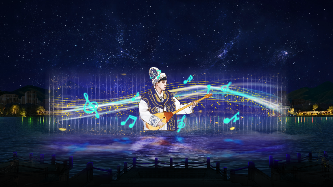 新疆可克達拉朱雀湖水秀(圖3)